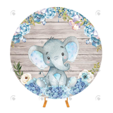 Allenjoy Elephant Round Backdrop For Birthday Party Decoration