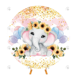 Allenjoy Sunflower Elephant Girls Birthday Decoration Party Backdrop Cover