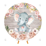 Allenjoy Floral Elephant Birthday Party Backdrop Cover