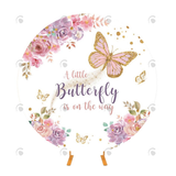 Allenjoy Butterfly Birthday Decoration Circle Backdrop