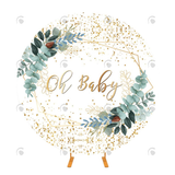 Allenjoy Oh Baby Party Round Backdrop Cover For Baby Shower