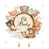 Allenjoy Baby Shower Party Round Backdrop