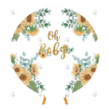 Allenjoy Sunflower Baby Shower Party Round Backdrop Cover