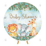 Allenjoy Safari Jungle Baby Shower Party Round Backdrop Cover