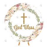 Allenjoy God Bless Communion Round Backdrop Cover