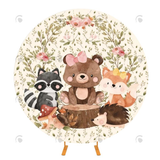 Allenjoy Bear Jungle Round Cover For Baby Shower Birthday