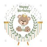 Allenjoy Teddy Bear Circle Cover For Birthday Party