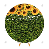 Allenjoy Green Leaves Grass Fabric Round Cover For Birthday Wedding Event