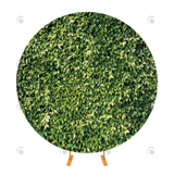 Allenjoy Green Leaves Grass Fabric Circle Background