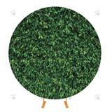 Allenjoy Green Leaves Grass Fabric Round Backdrop Cover