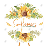 Allenjoy Sunflower Birthday Decoration Fabric Round Backdrop Cover