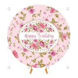 Allenjoy Flower Decoration Round Fabric Backdrop Cover