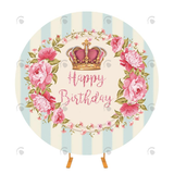 Allenjoy Girls Birthday Decoration Round Fabric Backdrop Cover