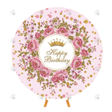 Allenjoy Princess Birthday Decoration Round Fabric Backdrop Cover