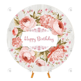 Allenjoy Happy Birthday Round Fabric Backdrop Cover