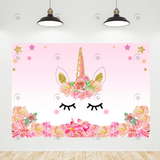 Allenjoy Pink Unicorn Birthday Baby Shower Party Backdrop