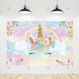 Allenjoy Cloud Flora Rain Unicorn Birthday Baby Shower Party Decoration