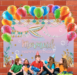 Allenjoy Our Little Mermaid Happy Birthday Backdrop