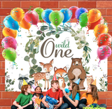 Allenjoy Forest Animal Wild One Happy Birthday Backdrop