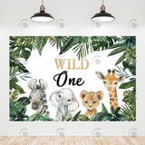 Allenjoy Forest Safari Wild One Happy Birthday Backdrop