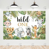 Allenjoy Forest Jungle Wild One Happy Birthday Backdrop