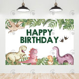 Allenjoy Cartoon Dinosaur Happy Birthday Backdrop