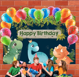 Allenjoy Blue Dinosaur Theme Happy Birthday Backdrop