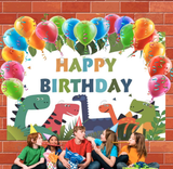 Allenjoy Dinosaur Happy Birthday Backdrop