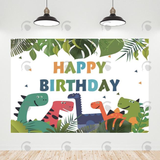 Allenjoy Dinosaur Happy Birthday Backdrop