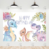 Allenjoy Dinosaur Theme Happy Birthday Backdrop