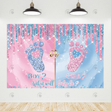 Allenjoy Glitter Gender Reveal Backdrop