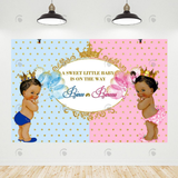 Allenjoy Glitter Prince Or Princess Gender Reveal Party Backdrop