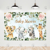 Allenjoy Flora Jungle Safari Baby Shower Backdrop