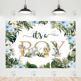 Allenjoy It'S A Boy Safari Birthday Party Decoration Backdrop