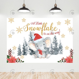 Allenjoy Christmas Elephant Happy Birthday Backdrop