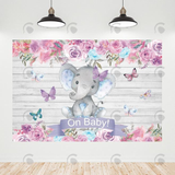 Allenjoy Oh Baby Elephant Baby Shower Birthday Backdrop