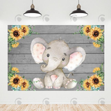 Allenjoy Sunflower Elephant Baby Shower Birthday Backdrop