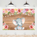 Allenjoy Flora Elephant Baby Shower Birthday Backdrop