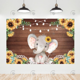 Allenjoy Sunflower Elephant Baby Shower Birthday Backdrop