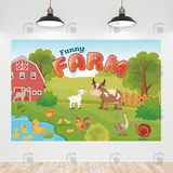 Allenjoy Funny Farm House Happy Birthday Backdrop