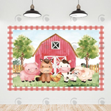 Allenjoy Rose Red Farm Happy Birthday Backdrop