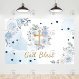 Allenjoy Baptism God Bless Baby Shower Backdrop