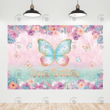 Allenjoy Butterfly Flora Birthday Decoration Backdrop