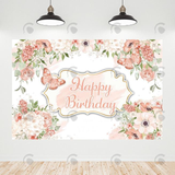 Allenjoy Flora Birthday Decoration Backdrop