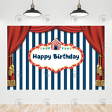 Allenjoy Circus Theme Birthday Decoration Backdrop