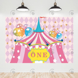 Allenjoy Pink Circus Birthday Decoration Backdrop