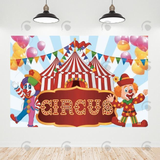 Allenjoy Clown Circus Theme Birthday Decoration Backdrop