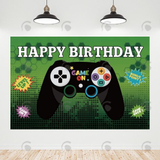 Allenjoy Game Theme Happy Birthday Backdrop