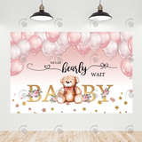 Allenjoy Rose Gold Balloon Teddy Bear Baby Shower Backdrop