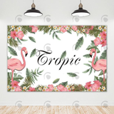 Allenjoy Tropic Flamingo Theme Happy Birthday Backdrop